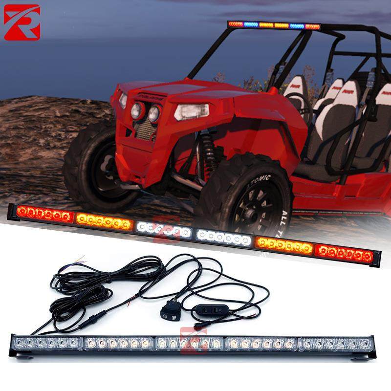 36LED6灯6节蓝黄白单排杠灯转向刹车日行车顶爆闪灯长条警示灯