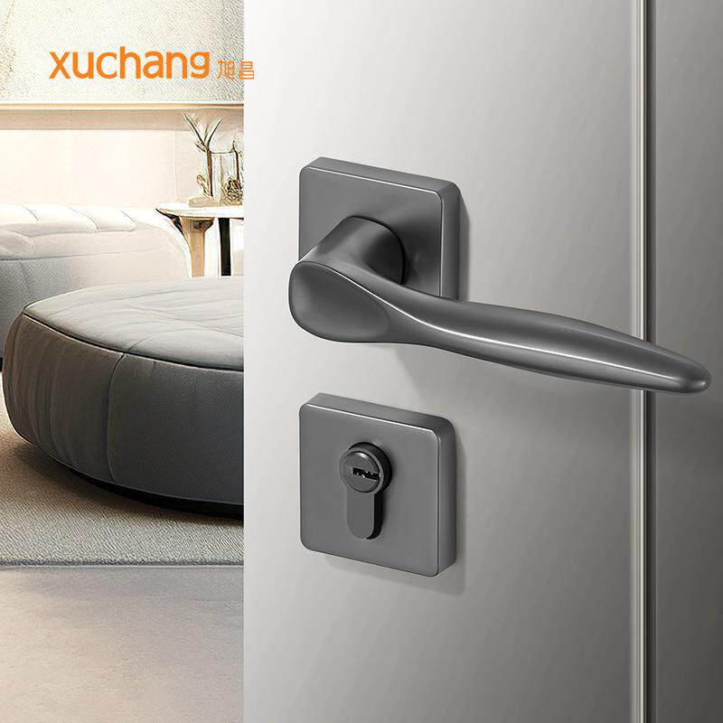 室内卧室家用门锁静音磁吸现代简约分体锁房门锁木门锁具门把手