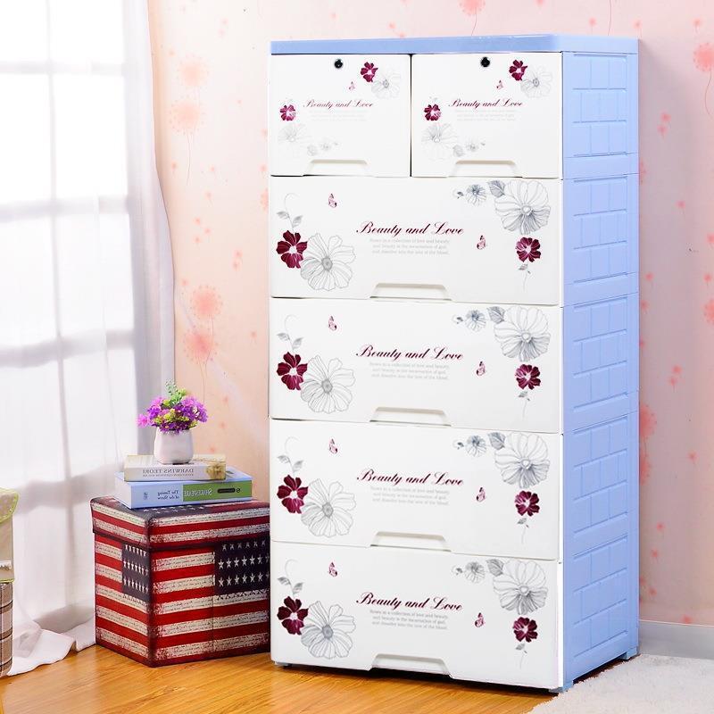 66面宽抽屉式收纳柜家居卡通宝宝衣物整理储物柜60面宽杂物收纳柜