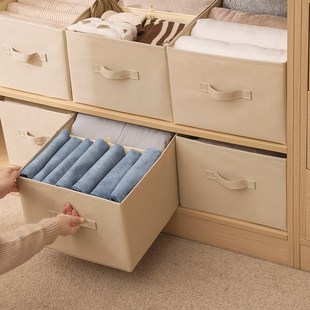 收纳家用衣柜衣物分隔收纳盒大号折叠收纳箱分格布艺