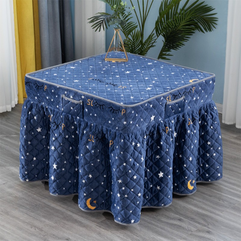 电炉罩烤火罩新款布罩烤火桌子罩套正方形加厚加绒家用冬季0*0