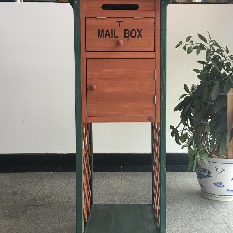 户外木制立式 信报箱 邮箱 邮筒  牛奶桶 园艺装饰,商业/办公家具,邮筒/信报箱,淘宝优惠券,粉丝福利购,淘宝优惠卷