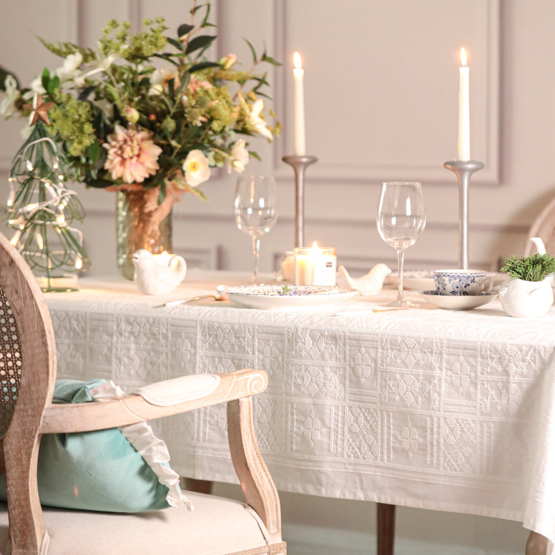 防水防油桌布法式白色棉麻美轻奢SS O家礼桌旗茶几台布,居家布艺,桌布,淘宝优惠券,粉丝福利购,淘宝优惠卷