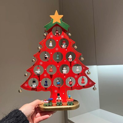 圣诞摆件装饰品镂空单片木质客厅玄关桌面圣诞树圣诞节小礼品