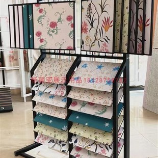 多功能艺术漆展架硅藻泥墙纸样纸涂料翻页组合架展柜瓷砖样板展示