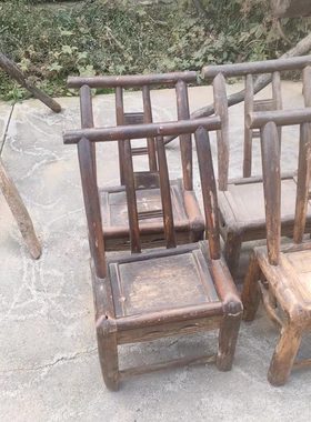 展示复古收藏椅子旧家具怀旧老物件老式农村民俗小板凳榆木老摆件