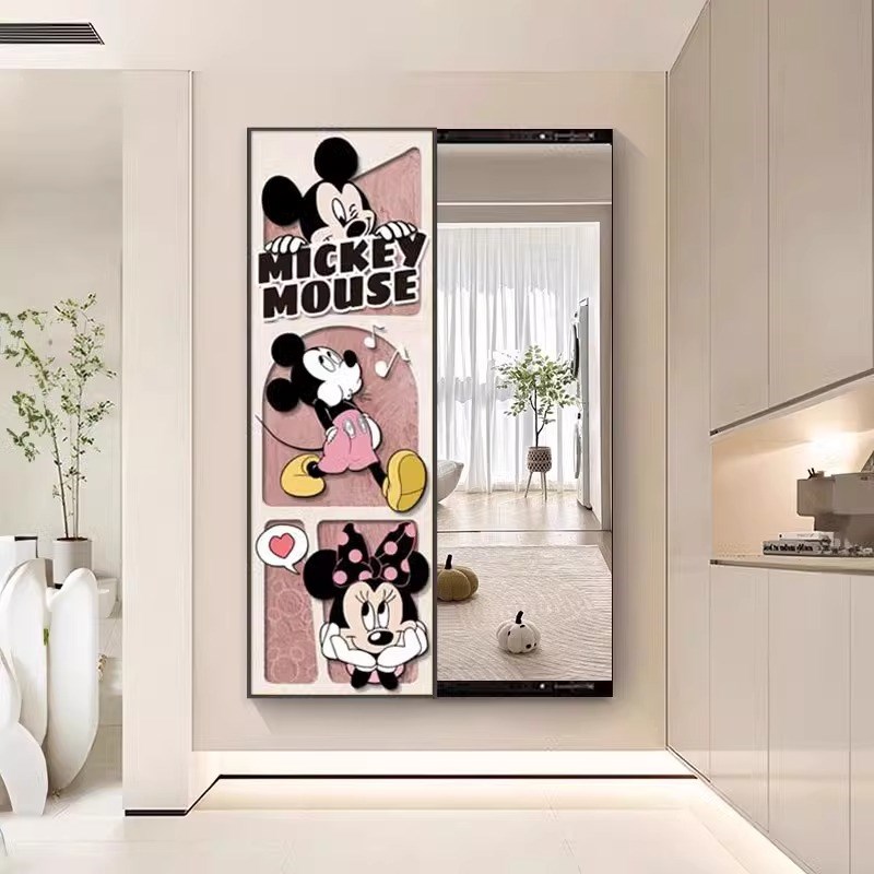 推拉隐穿衣镜子装饰画全身镜壁挂家用试衣镜隐形卧室墙画