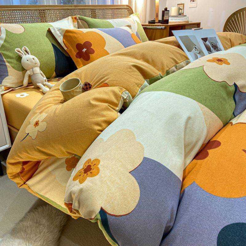 【折扣价】A类120支纯棉加厚磨毛四件套全棉单被套150x200X230被