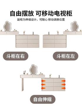 【折扣价】一体化妆桌实木梳妆台卧室斗柜六OoR风奶油转角斗柜小