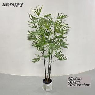 【折扣价】新款仿真针状仿真盆裁带盆绿色棕竹仿真景观树价格塑料