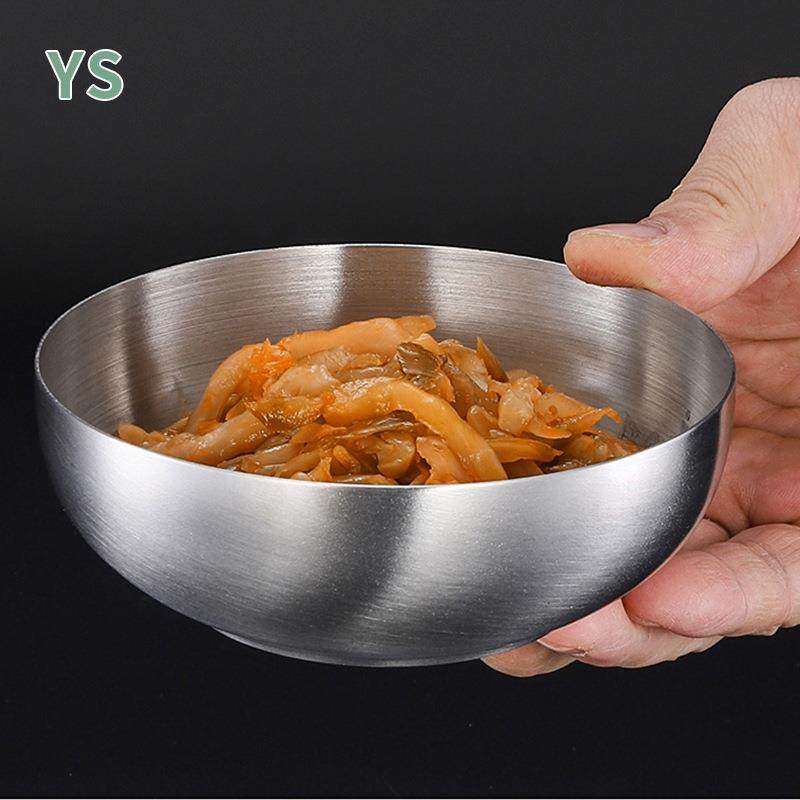 米饭碗十个装韩式餐具不锈钢饭碗平口碗汤碗泡菜碗不锈钢碗