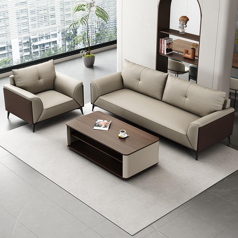 接待沙发简约会客区贵宾商务接待洽谈大型会议室办公沙发茶几组合