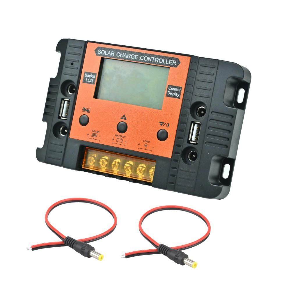 夜光背光LCD显示12V24V30A太阳能控制器可调电压太阳能充电控制器