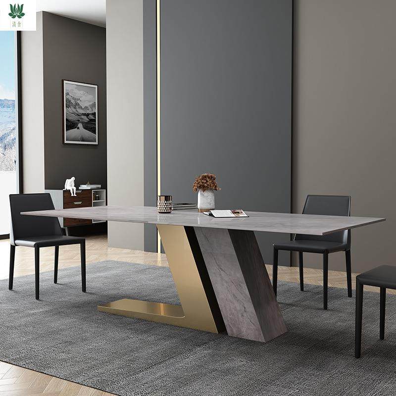 现代轻奢岩板餐桌长方形餐厅北欧简约岩板餐桌椅组合个性家用桌,3C数码配件,USB灯,淘宝优惠券,粉丝福利购,淘宝优惠卷