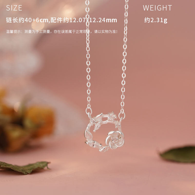 花语项链S999足银典雅花之灵语套装女清新设计甜美锁骨链