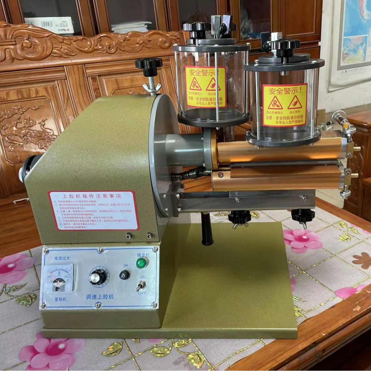 200MM玻璃瓶双面过胶机密封式调速双面过胶机皮革上胶箱包上胶机