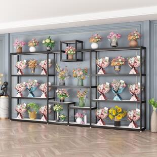 花店鲜花展示架花束架子花盆礼盒花篮工艺品陈列架多层花店展示架