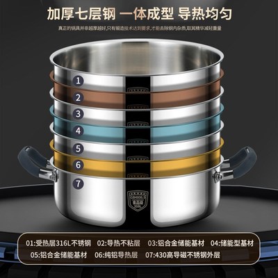 316L不锈钢火锅家用加厚大容量食品级汤锅电磁炉专用火锅盆打边炉