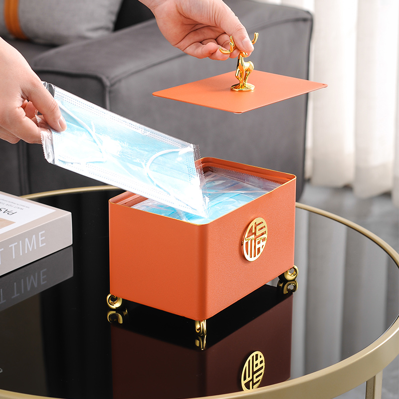 现货速发收纳盒进门口玄关柜装饰盒轻奢家用创意大容量带盖子收纳