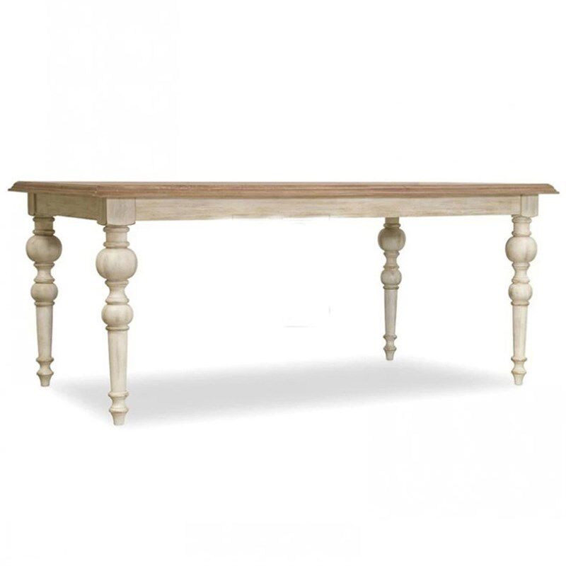 法式田园风格快餐桌长方形餐厅餐桌原木实木办公桌会议桌欧式