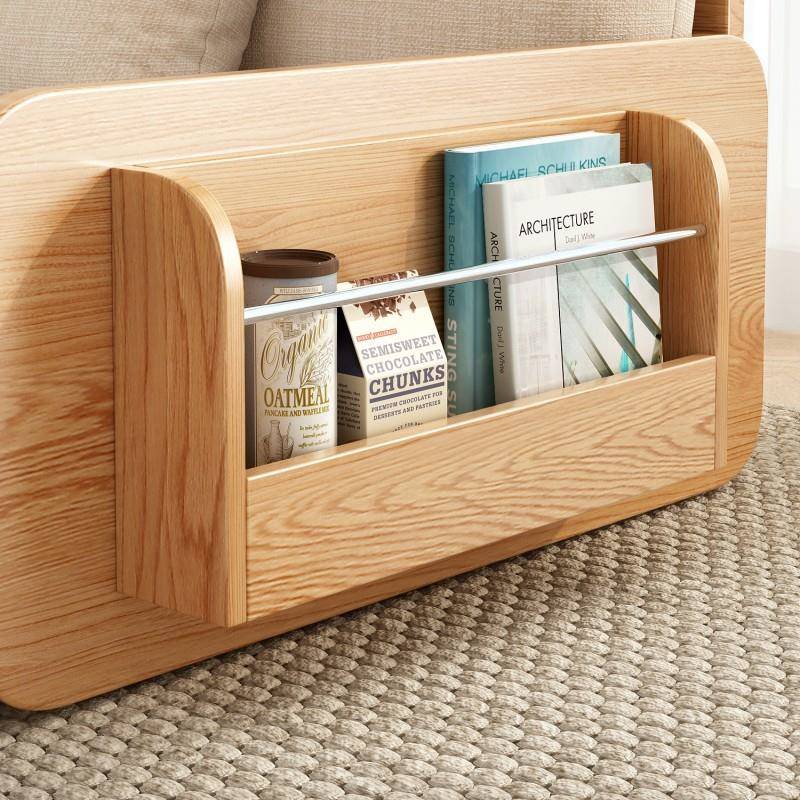 实木沙发床折叠两用客厅阳台多功能床小户型懒人可伸缩布艺小沙发