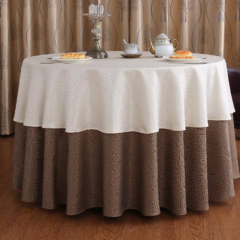 订做欧式酒店餐厅饭店台布家用大圆桌桌布布艺长方形高档双层圆形