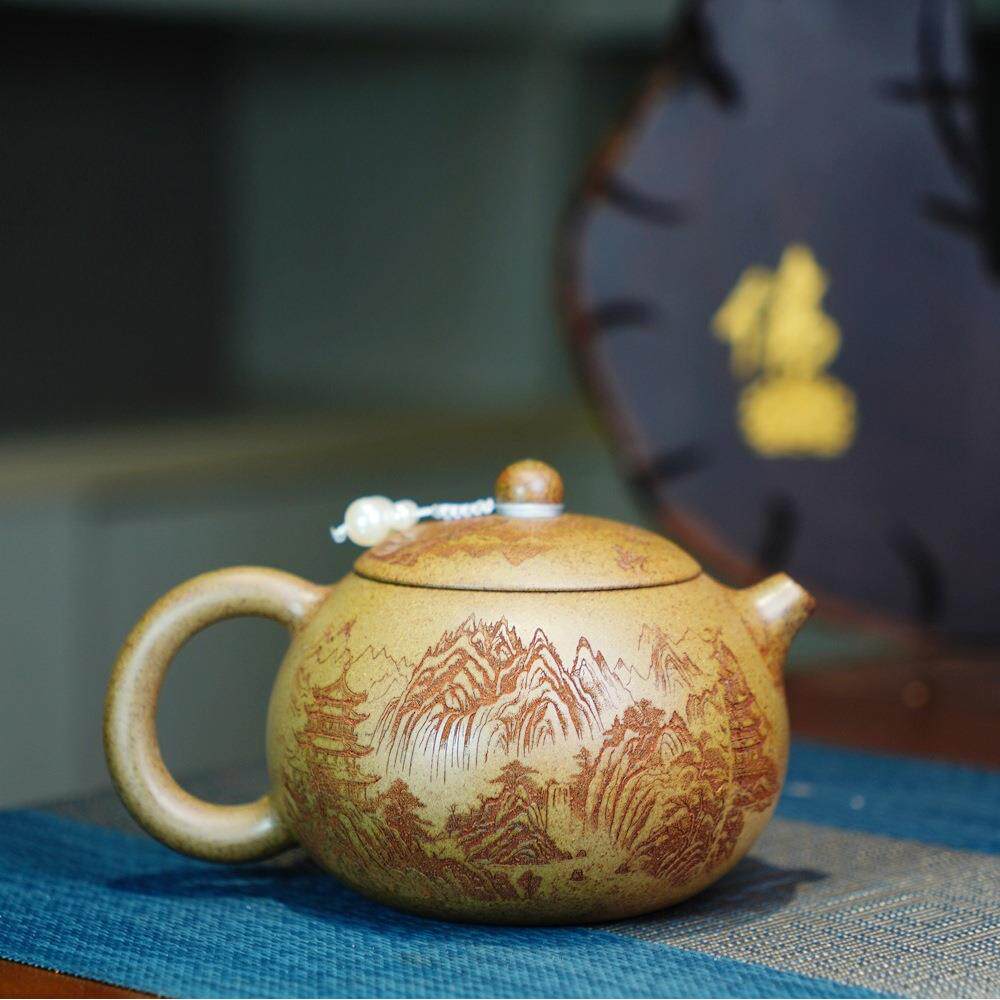 【折扣价】爆款密文紫砂茶壶手工大容量茶具美景大西施壶宜兴