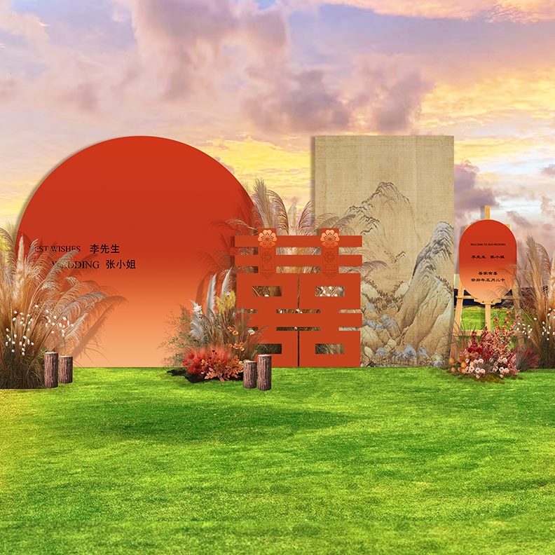 落活动摆件美陈打卡列户外背景墙装饰店铺场景布置日网红橱窗kt板