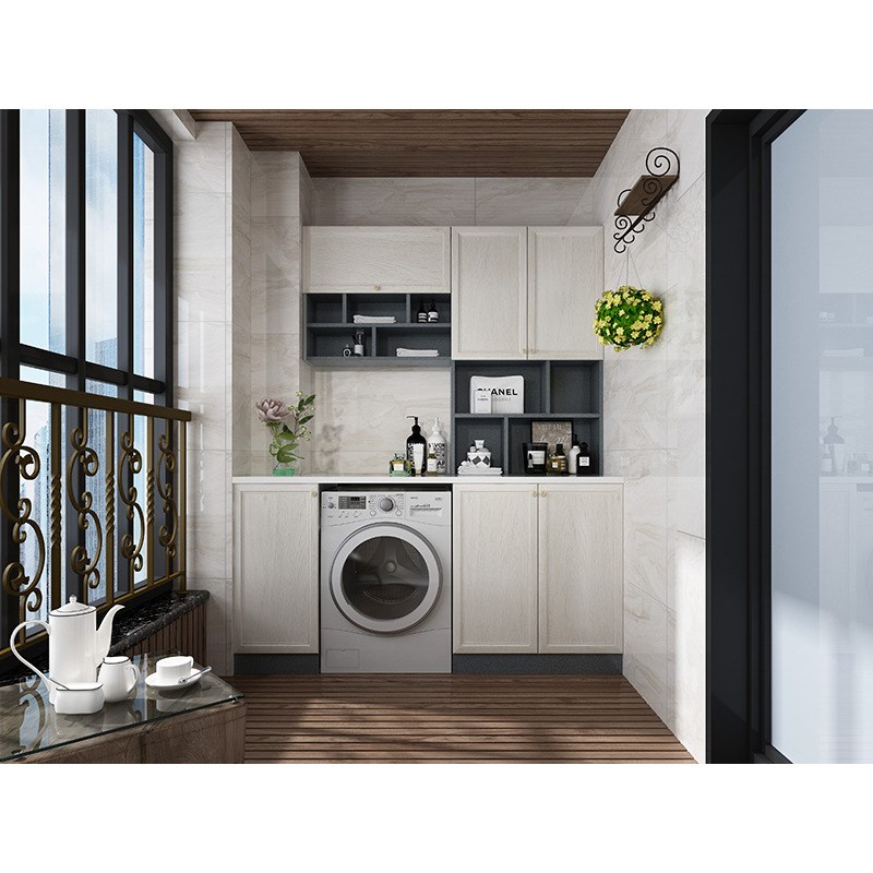 阳台洗衣机柜 洗衣机组合柜 阳台一体柜 家政储物柜 阳台储物柜