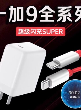适用一加9充电器超级闪充一加9pro充电插头一加8T手机充电器快充1+9R双type-c数据线2米长