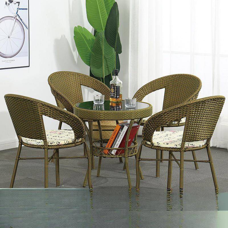 阳台茶桌椅藤椅阳台休闲桌椅子靠背户外舒服桌椅藤椅子藤编靠背椅