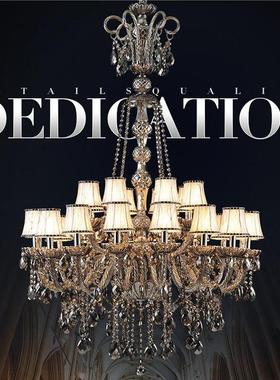 现代烟灰色蜡烛吊灯温馨浪漫客厅餐厅吧台led水晶吊灯1319