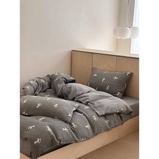 夏季 A类母婴级 三层纱床上四件套纯棉全棉裸睡床单被套2023新款