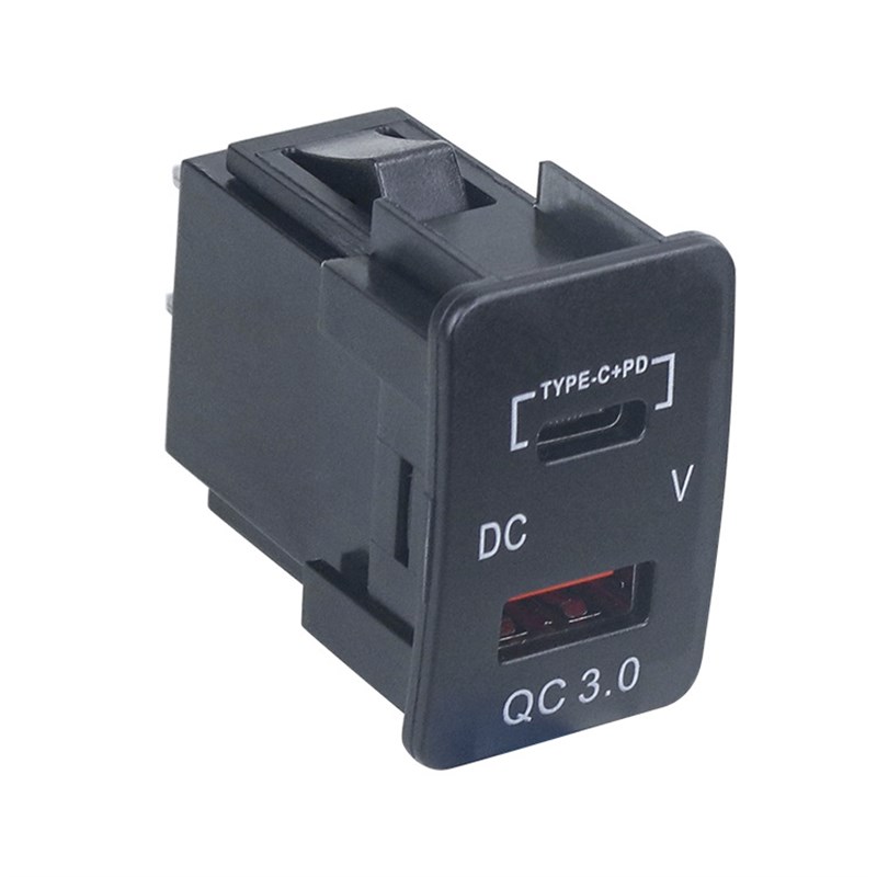 汽车usb车充12v24v手机充电器 预留孔qpd充电插座通用