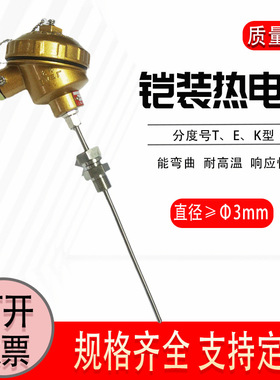 WREK2-331铠装热电偶 WREK-381铠装热电偶 K型 温度探头传感器