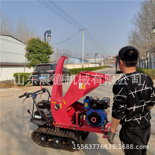 可移动汽油树枝粉碎机 园林绿化碎木条电动款果树枝碎枝机