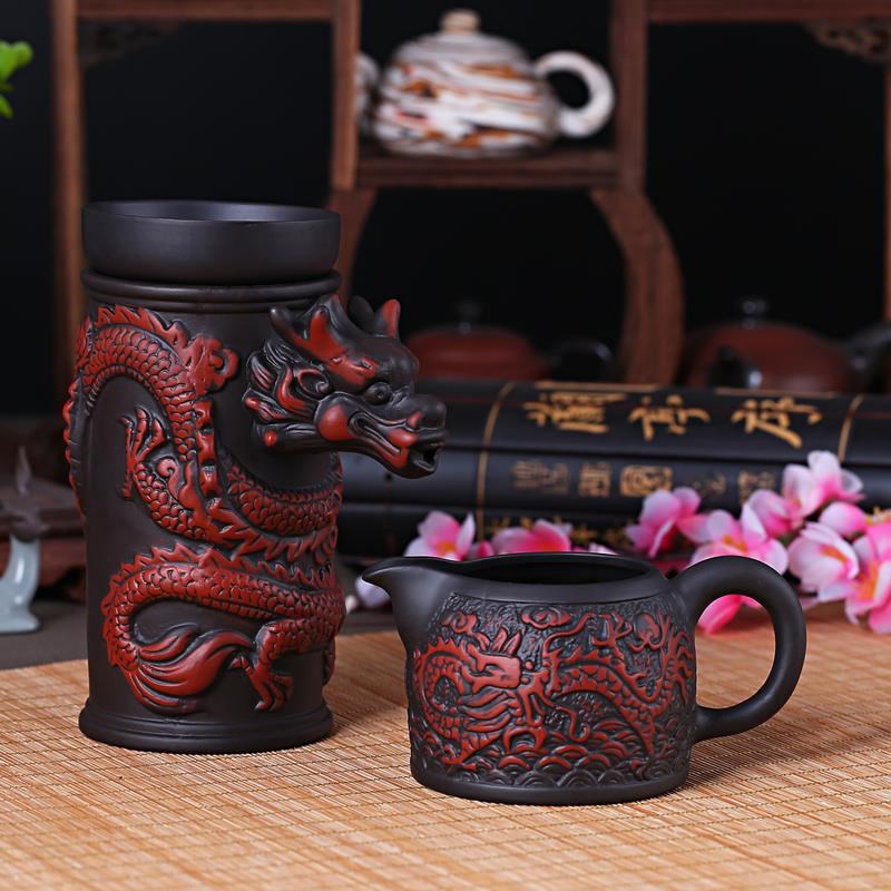 紫砂茶漏公道杯套装功夫茶具茶道配件分茶器茶滤漏网陶瓷过滤隔器