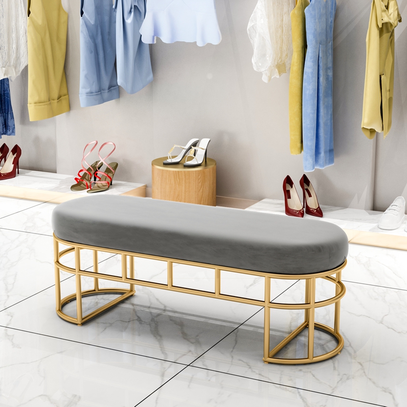 铁艺换鞋凳长条凳家用床尾凳试鞋凳试衣间鞋店商场沙发凳