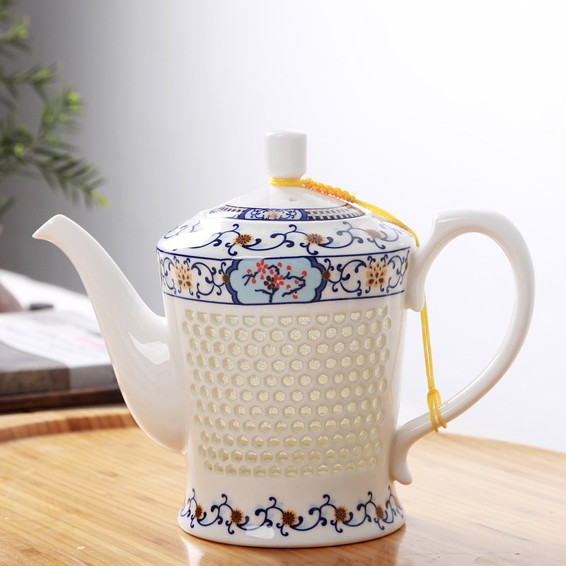 功空茶具蜂窝玲珑茶具套装青花瓷茶壶