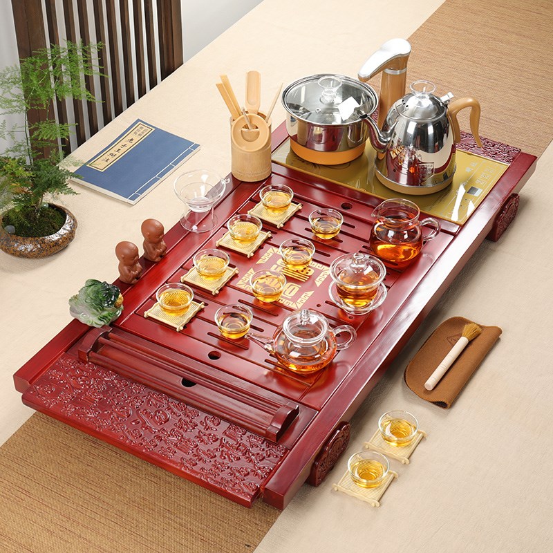茶具套装家用实木茶盘整套功夫一炉茶海茶台全自动