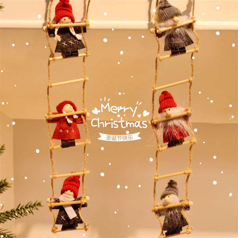 圣诞树上装饰圣诞老人小饰品挂件圣诞节家用氛围场景布置挂饰