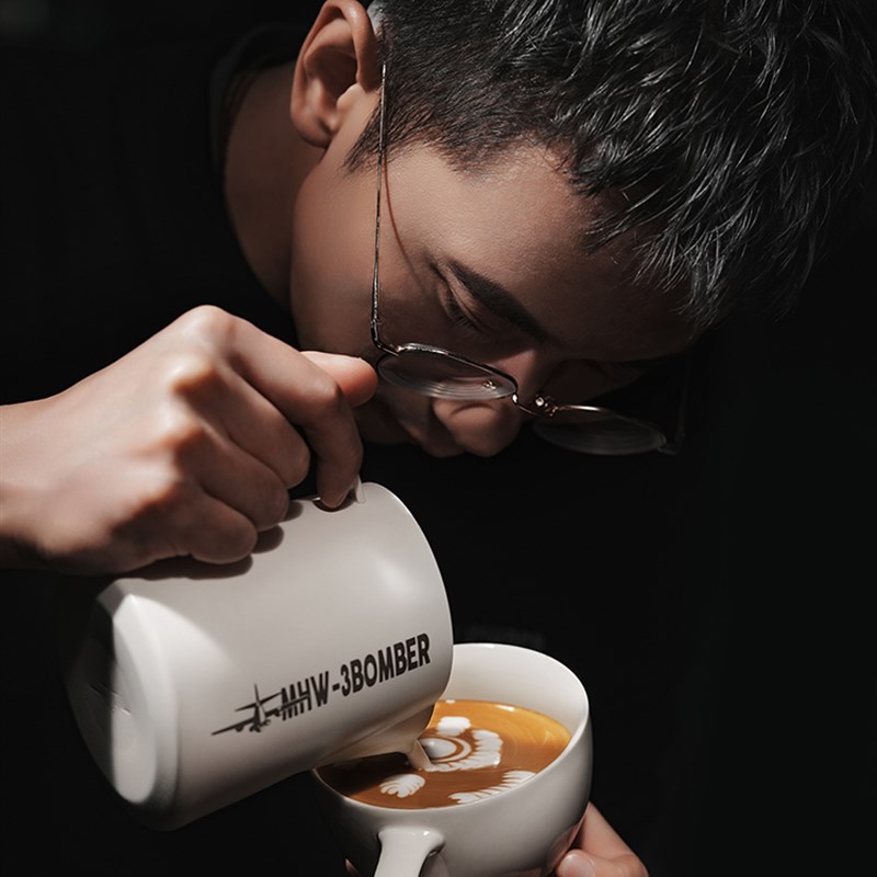 HWBOBER轰炸机拉花缸 缸嘴 咖啡拉花缸压纹打奶泡杯0