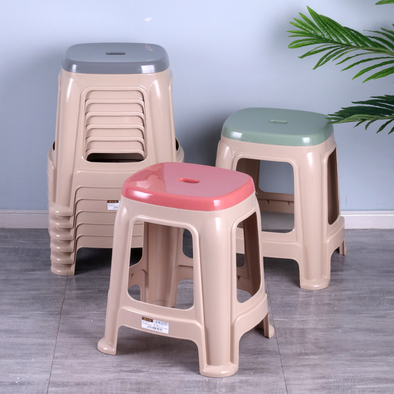 塑料凳子办公家用餐桌椅凳商用高凳子浴室防滑加厚双色方凳,住宅家具,其它凳子,淘宝优惠券,粉丝福利购,淘宝优惠卷