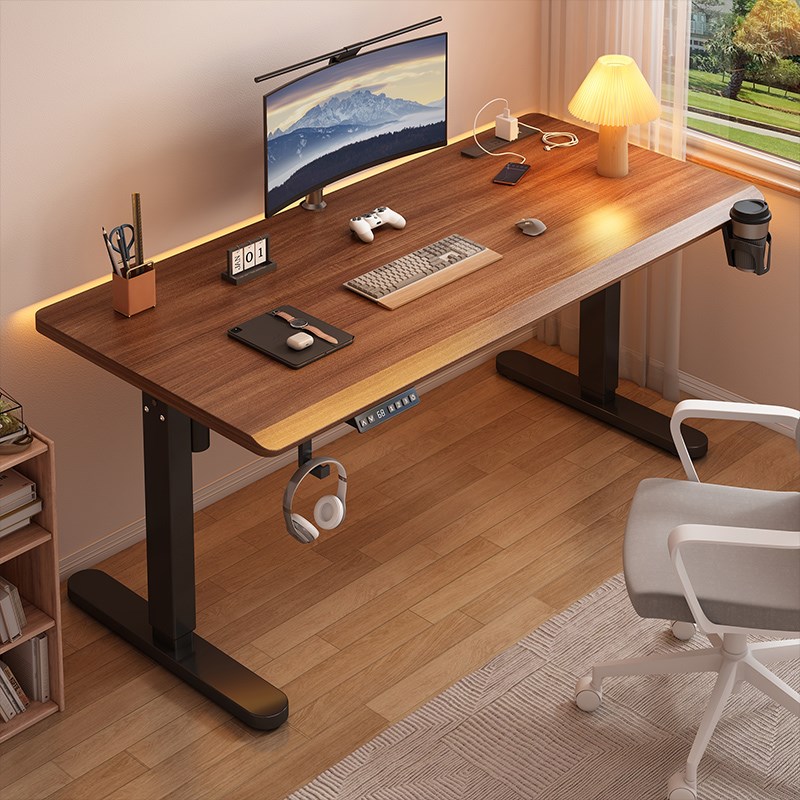 电动升降桌实家用台式办公桌学习桌可升降工作台书桌