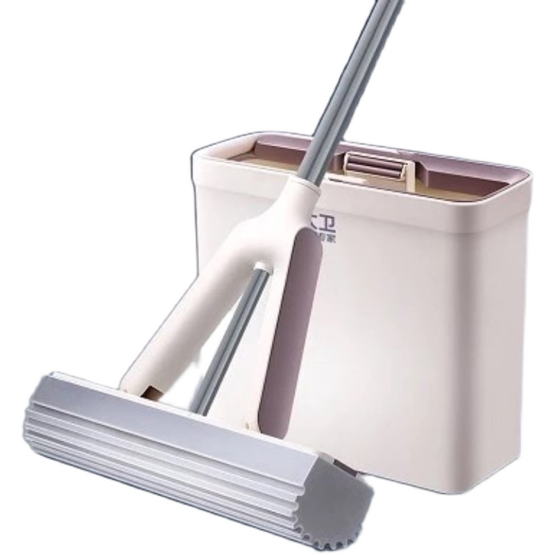 5海绵拖把吸水家用懒人免手洗对折式胶棉拖把带桶套装新