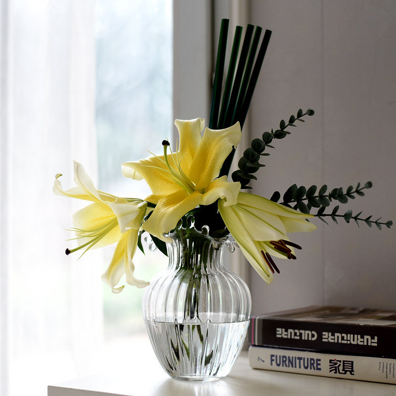 渐变花口浮雕玻璃花瓶欧式巴洛克彩色插花客厅桌面出口库存清仓,家居饰品,花瓶,淘宝优惠券,粉丝福利购,淘宝优惠卷