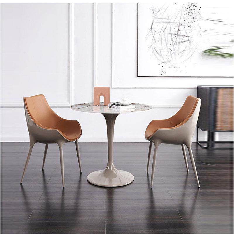 岩板洽谈桌轻奢洽谈小圆桌现代售楼处会客谈判休闲接待桌椅组合