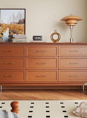 复古实木九斗家用客厅床尾卧室现代储物柜简约北欧收纳抽屉