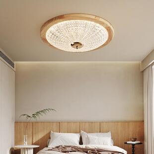 中古风主卧室灯轻奢高级感美式复古吸顶灯护眼新中式实木餐厅灯具