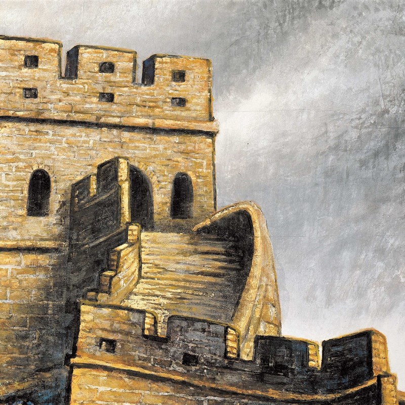 当代国画大师邹玉利许仁龙 万里长城龙抬头办公室客厅超清装饰画